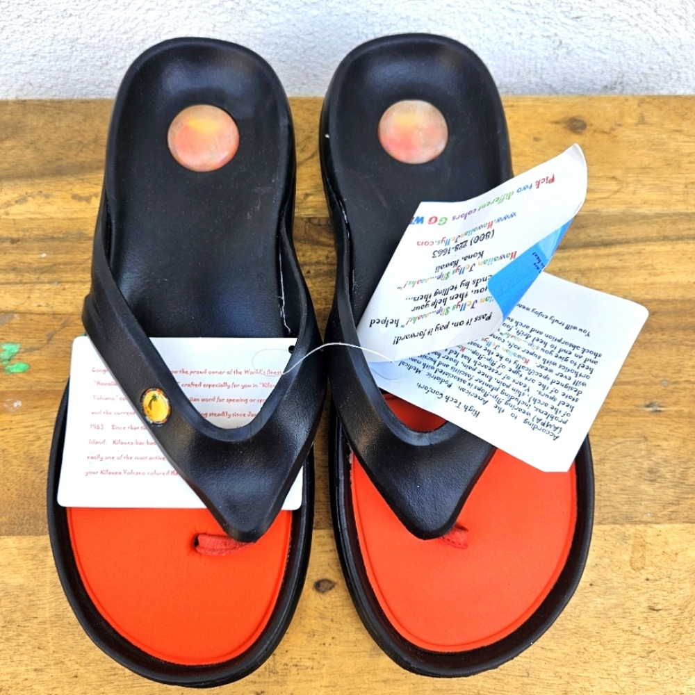 Hawaiian Jellys Ultra Comfort Kilauea Volcano Unisex  Sandals Men's 10 - Picture 5 of 15